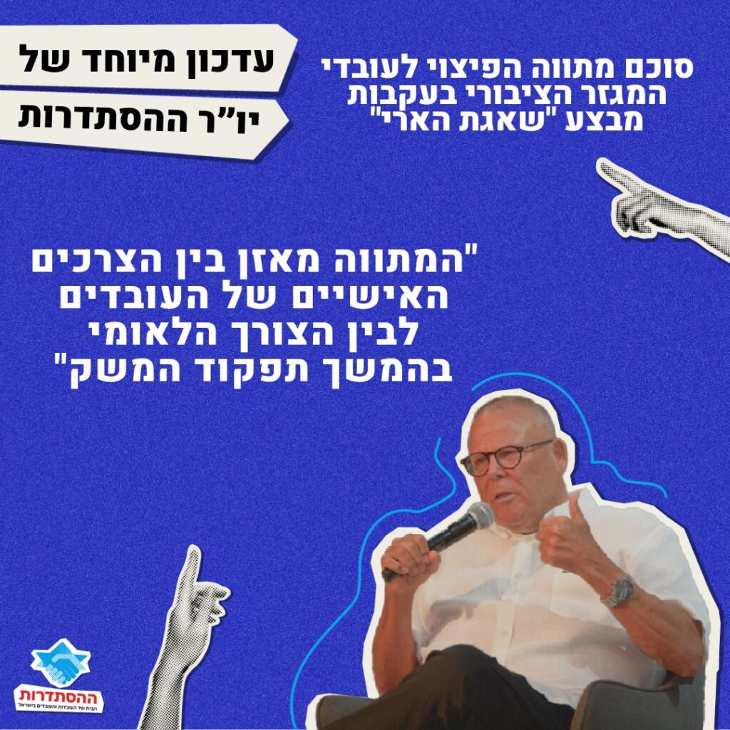 סוכם מתווה הפיצוי לעובדי המגזר הציבורי בעקבות מבצע "שאגת הארי"